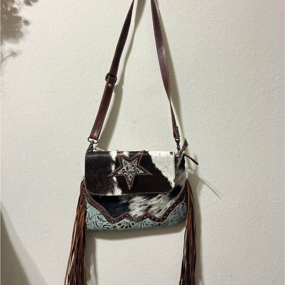 Myra Cowhide Fringe Crossbody Bag - Picture 3 of 5